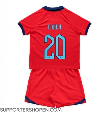 England Phil Foden #20 Bortatröja Barn VM 2022 Kortärmad (+ korta byxor)
